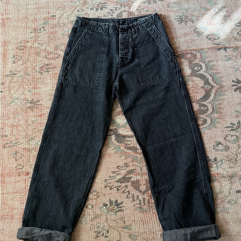 imogene + willie Blake military trouser in washed black